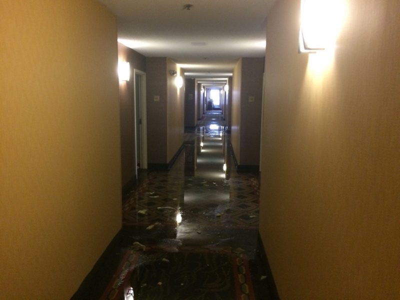 Service 1st client hotel, restoration of water damage